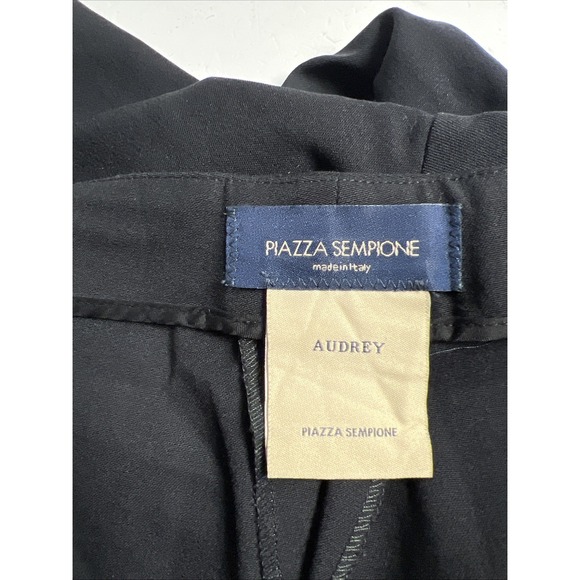 Piazza Sempione Size 42 Us Sz 6 Wool Blend Black Audrey Skinny Cropped Pants - Picture 3 of 7